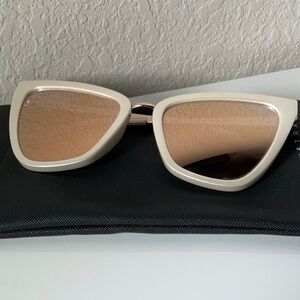 Quay Australia Reina Cream Cat-Eye Sunglasses